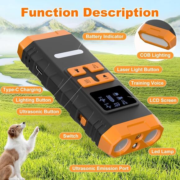 Dog Bark Deterrent Device, 2025 Anti Barking Device for Dogs 2X Ultrasonic to St - Picture 5 of 5